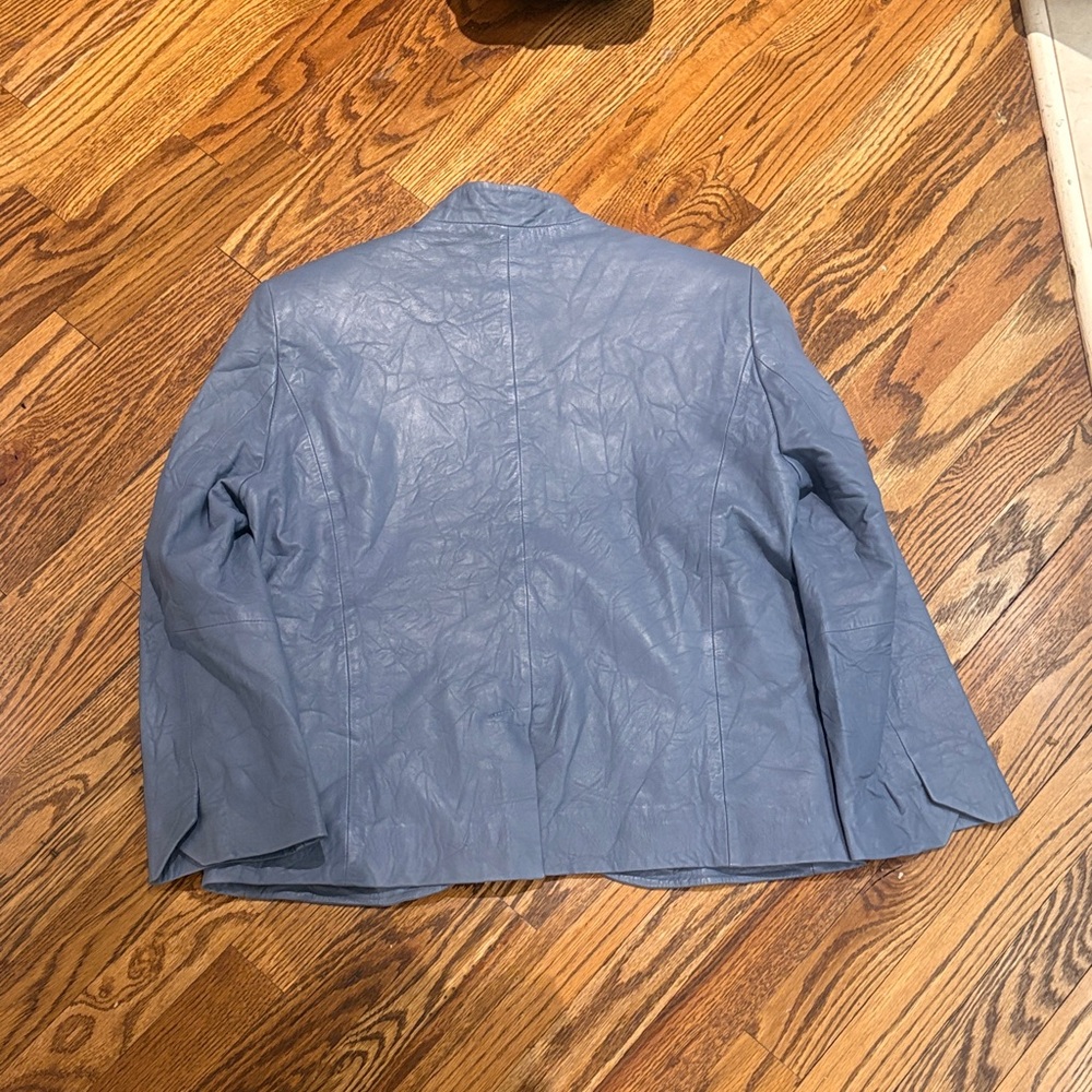 Zadig & Voltaire Powder Blue Leather Jacket - Picture 5 of 5